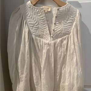 Elegant White Blouse with Embroidered Detail